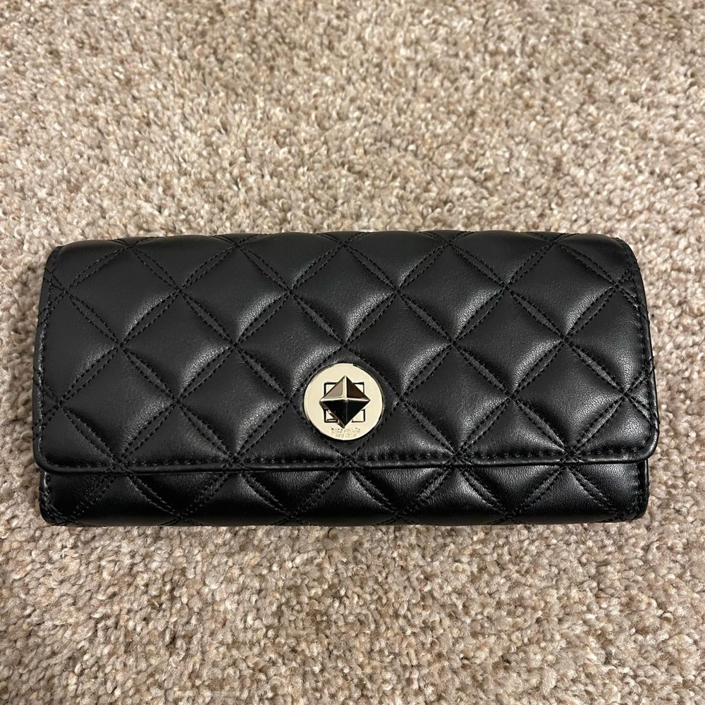 Kate Spade Black Quilted Leather Wallet
